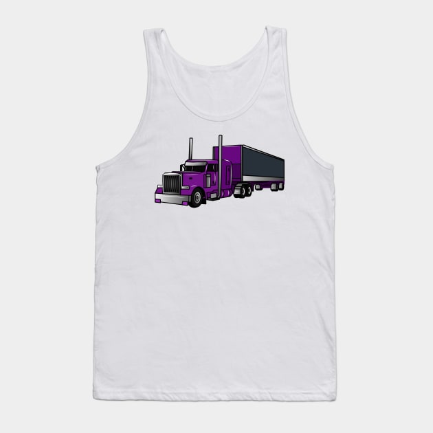 Semi-trailer truck cartoon illustration Tank Top by Miss Cartoon